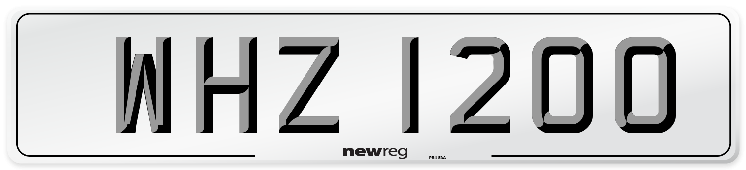 WHZ 1200 Number Plate from New Reg